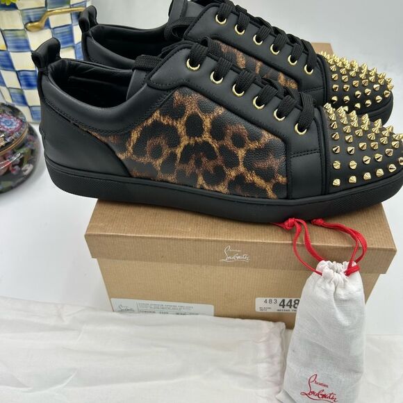 Men's Christian Louboutin, Louis Jr, orlato spikes sneaker size 46 made in Italy - Picture 4 of 13